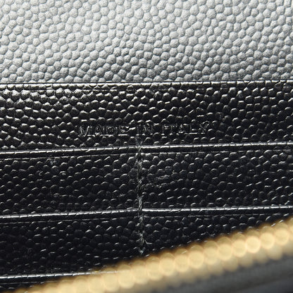 Saint Laurent Grain De Poudre Matelasse Chevron Monogram Chain Wallet Black 9 of 10