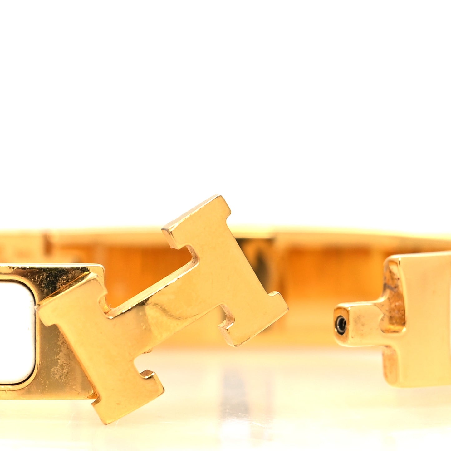 Enamel Narrow Clic Clac H Bracelet PM White