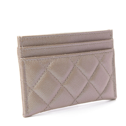 Chanel Iridescent Caviar Quilted Card Holder Beige 3 of 9