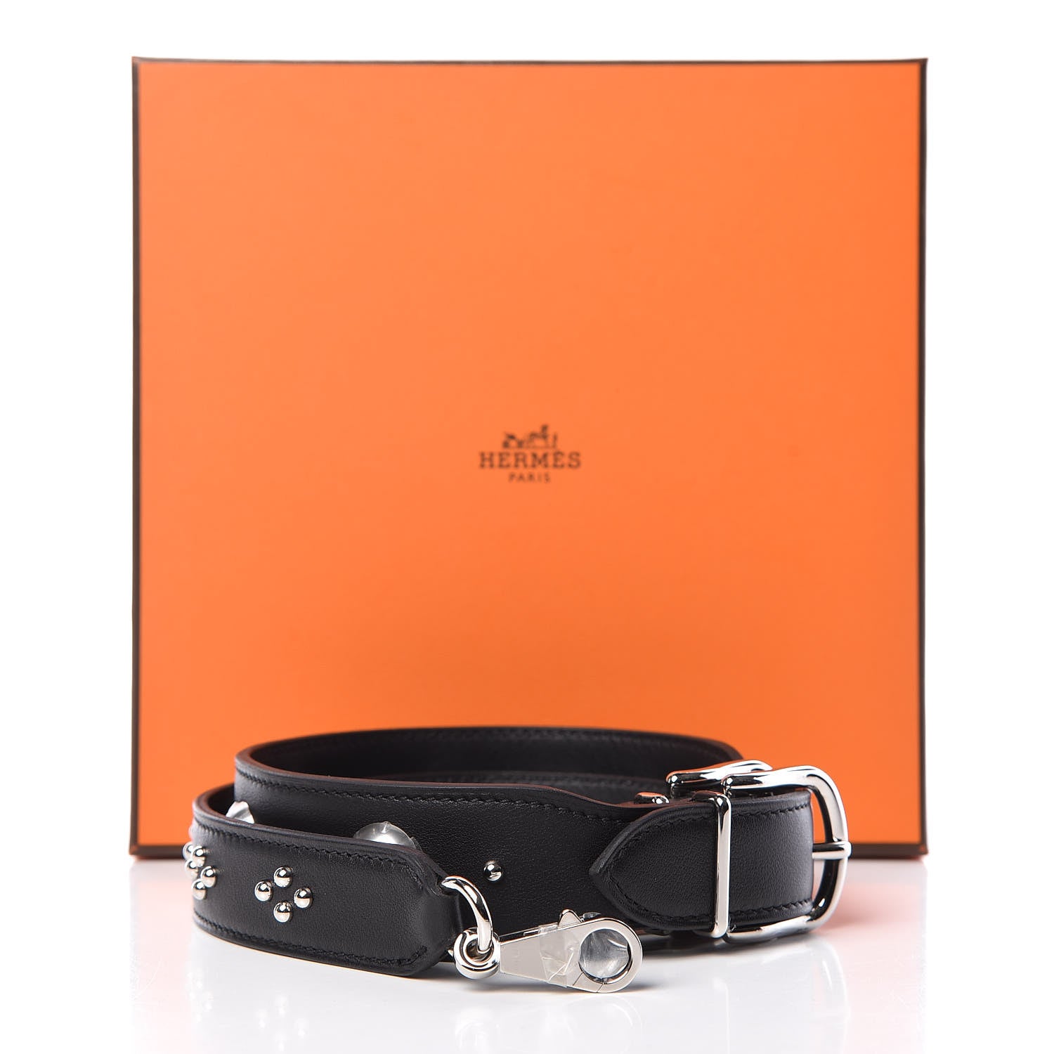 Hermes Swift Studded Carnaby Losange Shoulder Strap Black 5 of 5