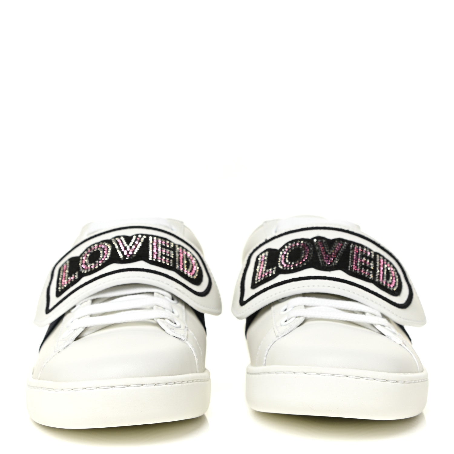 Gucci Calfskin Ayers Web Crystal LOVED Womens New Ace Sneakers 35 White 2 of 13