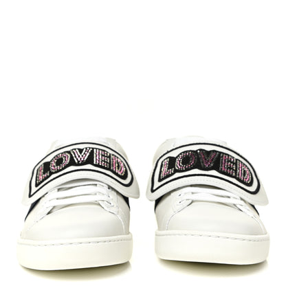 Gucci Calfskin Ayers Web Crystal LOVED Womens New Ace Sneakers 35 White 2 of 13