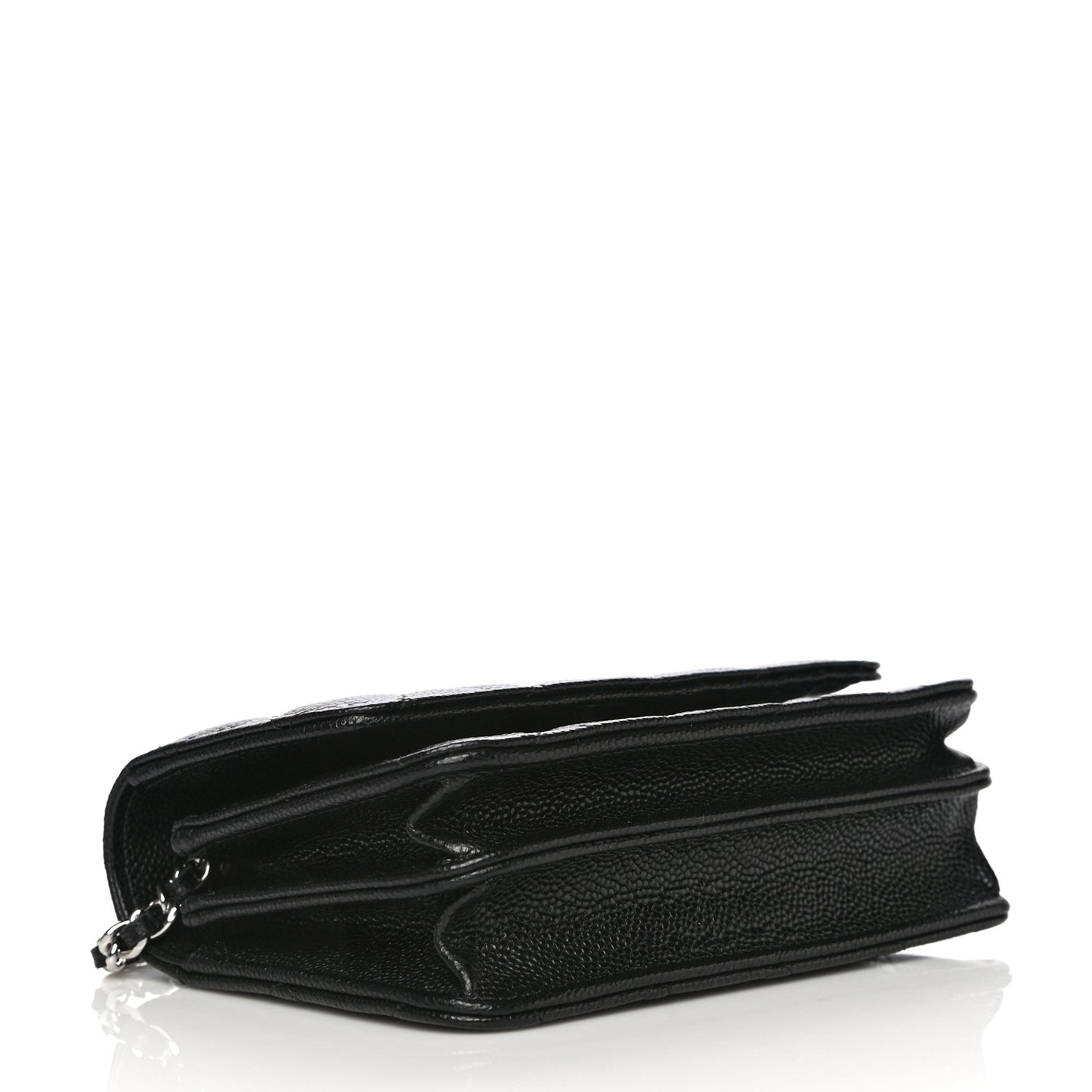 Caviar Quilted Mini Wallet On Chain WOC Black