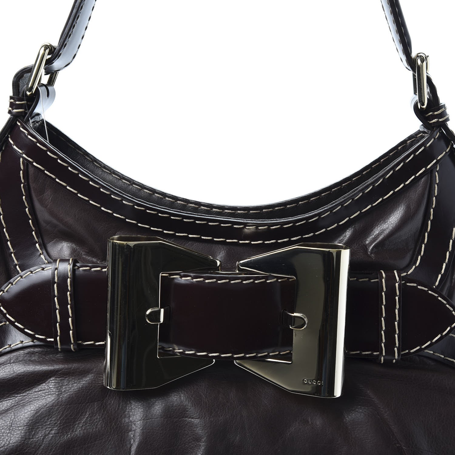 Gucci Calfskin Queen Bow Hobo Brown 10 of 10