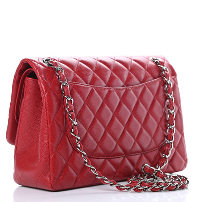 Chanel Caviar Quilted Jumbo Double Flap Dark Red 3 of 15