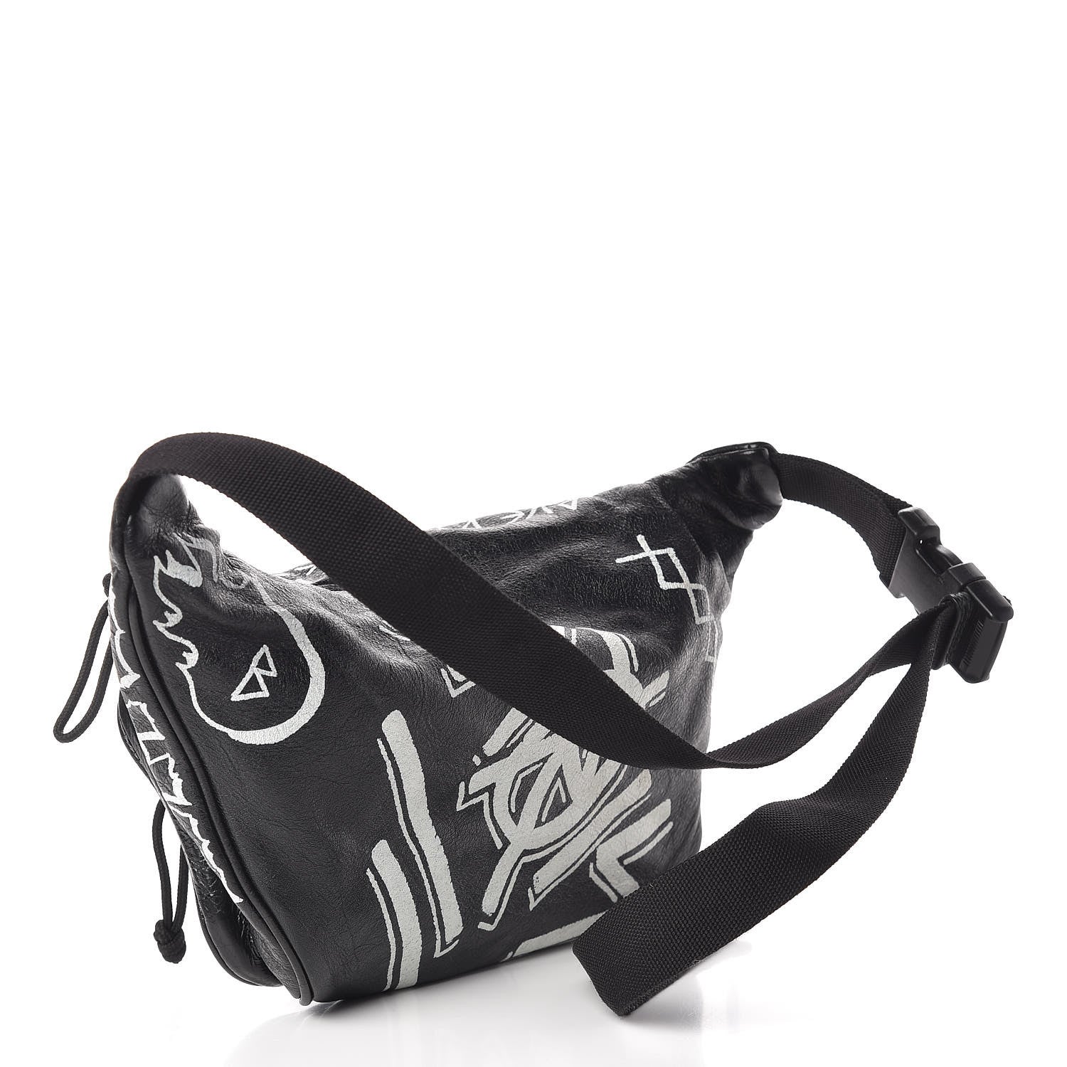 Balenciaga Agneau Arena Graffiti All Over Explorer Belt Bag Black White 3 of 12