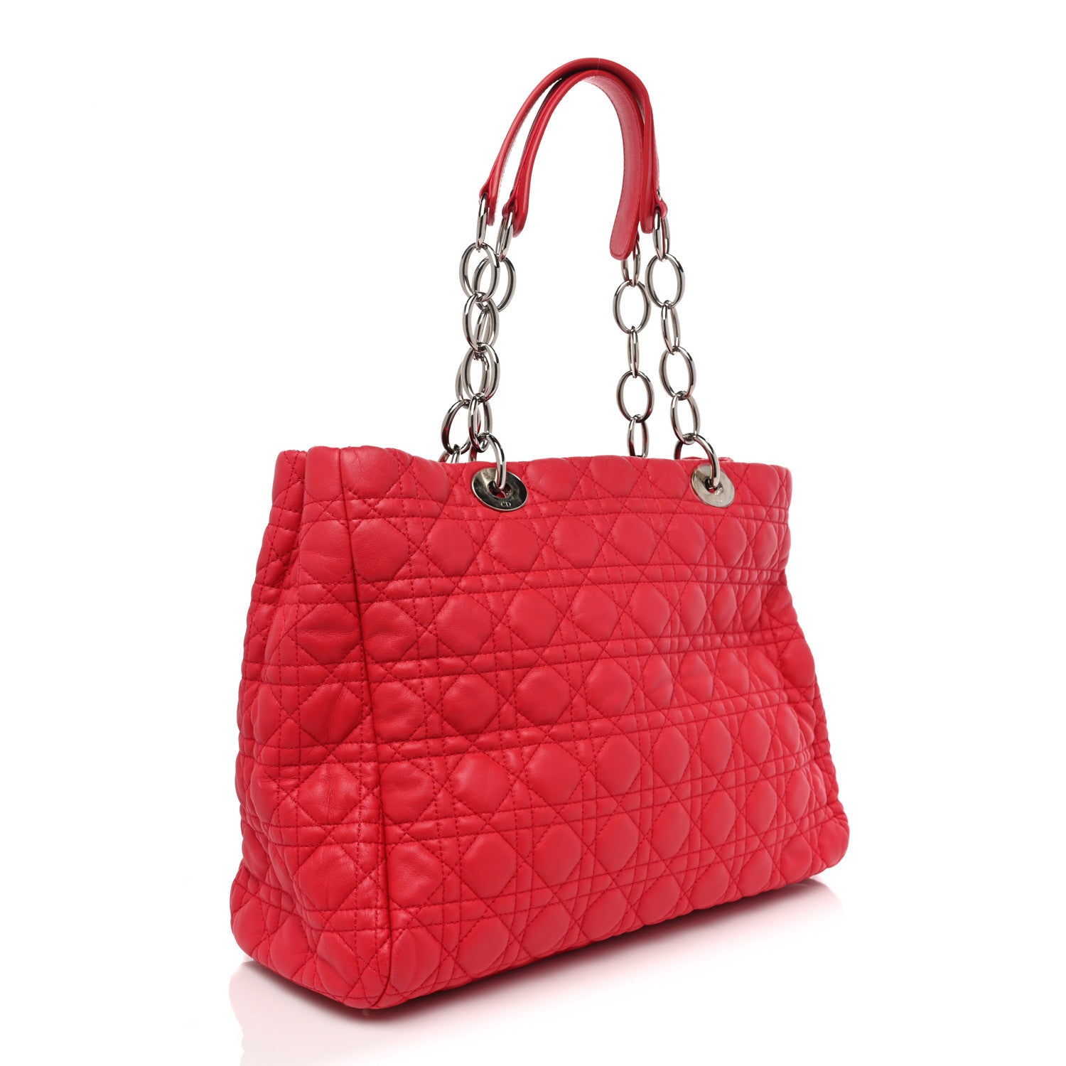 Christian Dior Lambskin Cannage Large Dior Soft Shopping Tote Red 3 of 16