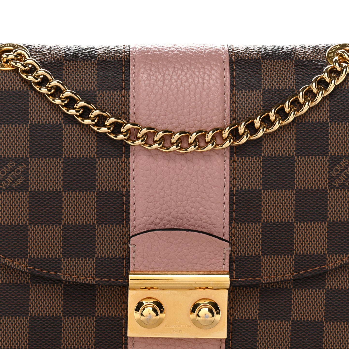 Damier Ebene Cuir Taurillon Wight Magnolia