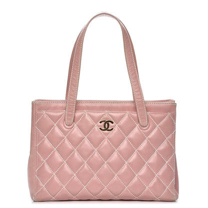 Chanel Calfskin Contrast Stitch Surpique Tote Pink 1 of 19