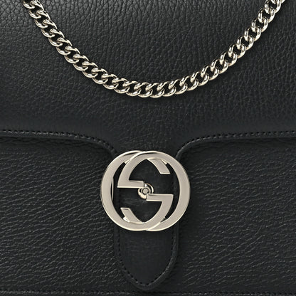 Gucci Dollar Calfskin Interlocking G Shoulder Bag Black 9 of 12
