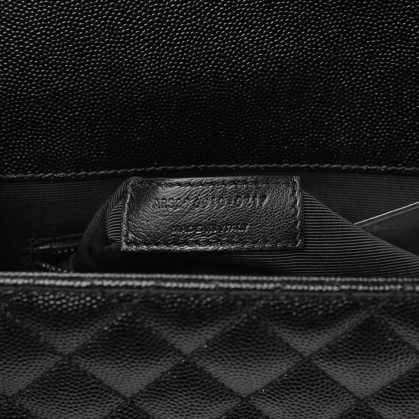 Grain De Poudre Textured Mixed Matelasse Large Triquilt Monogram Monochrome Satchel Black