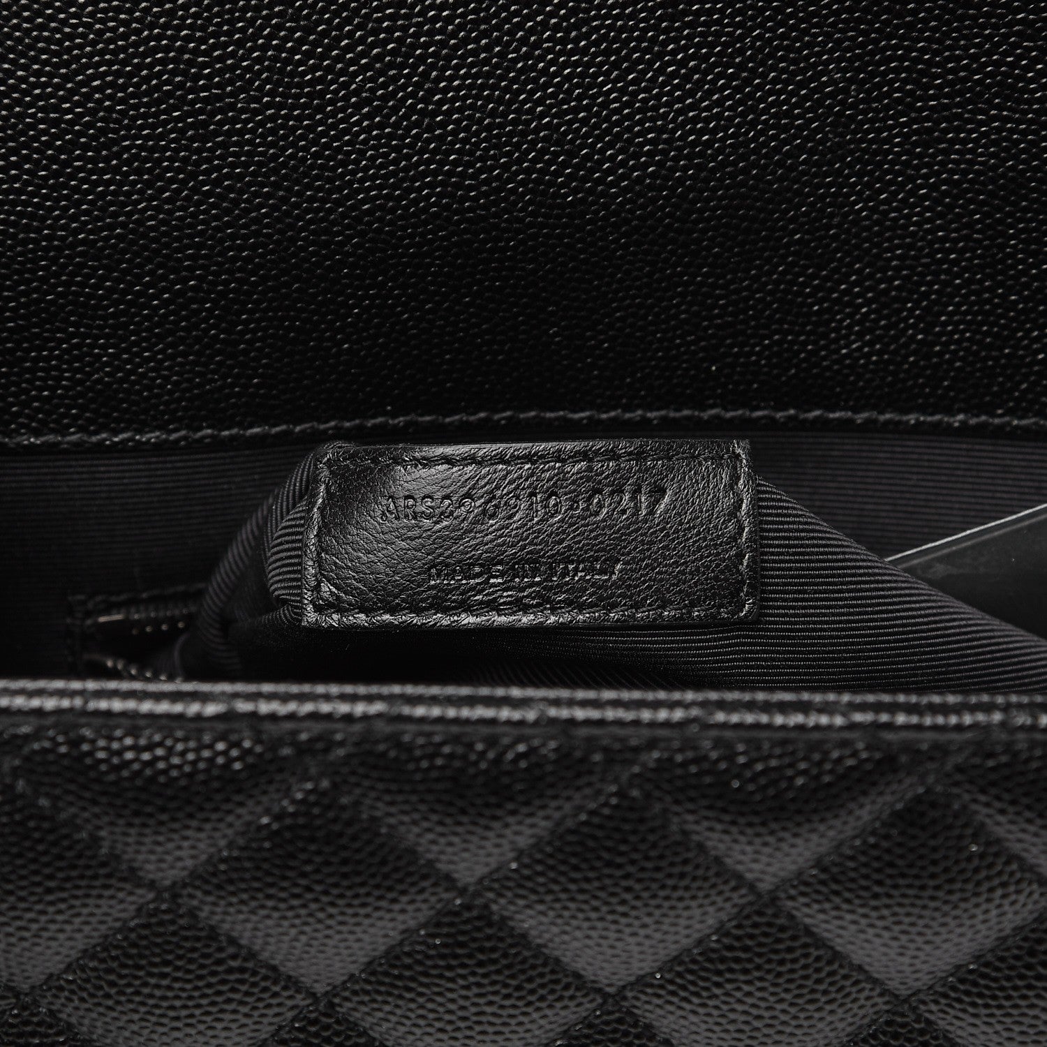 Saint Laurent Grain De Poudre Textured Mixed Matelasse Large Triquilt Monogram Monochrome Satchel Black 8 of 9