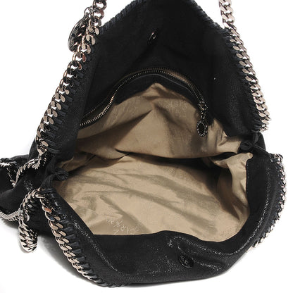 Stella McCartney Faux Leather Shaggy Deer Falabella Fold Over Tote Black 5 of 7