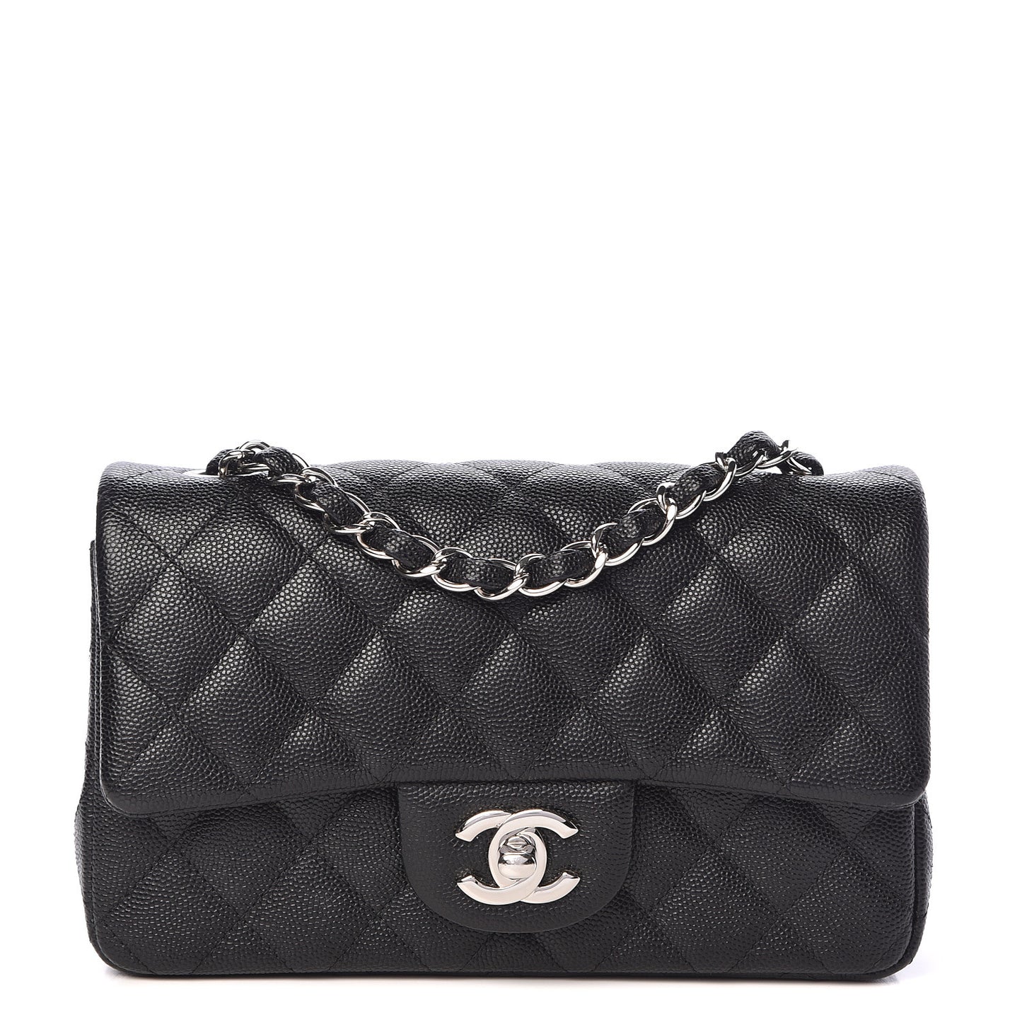 Caviar Quilted Mini Rectangular Flap Black