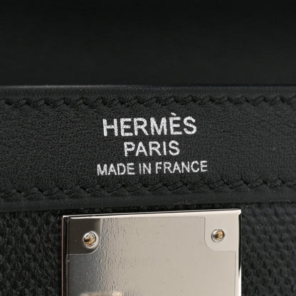 Hermes Berline Toile Swift Kelly Sellier 32 Black Ecru 6 of 12