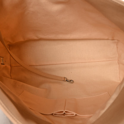Chanel Grained Calfskin Stitched Medium Braided With Style Hobo Beige 4 of 9