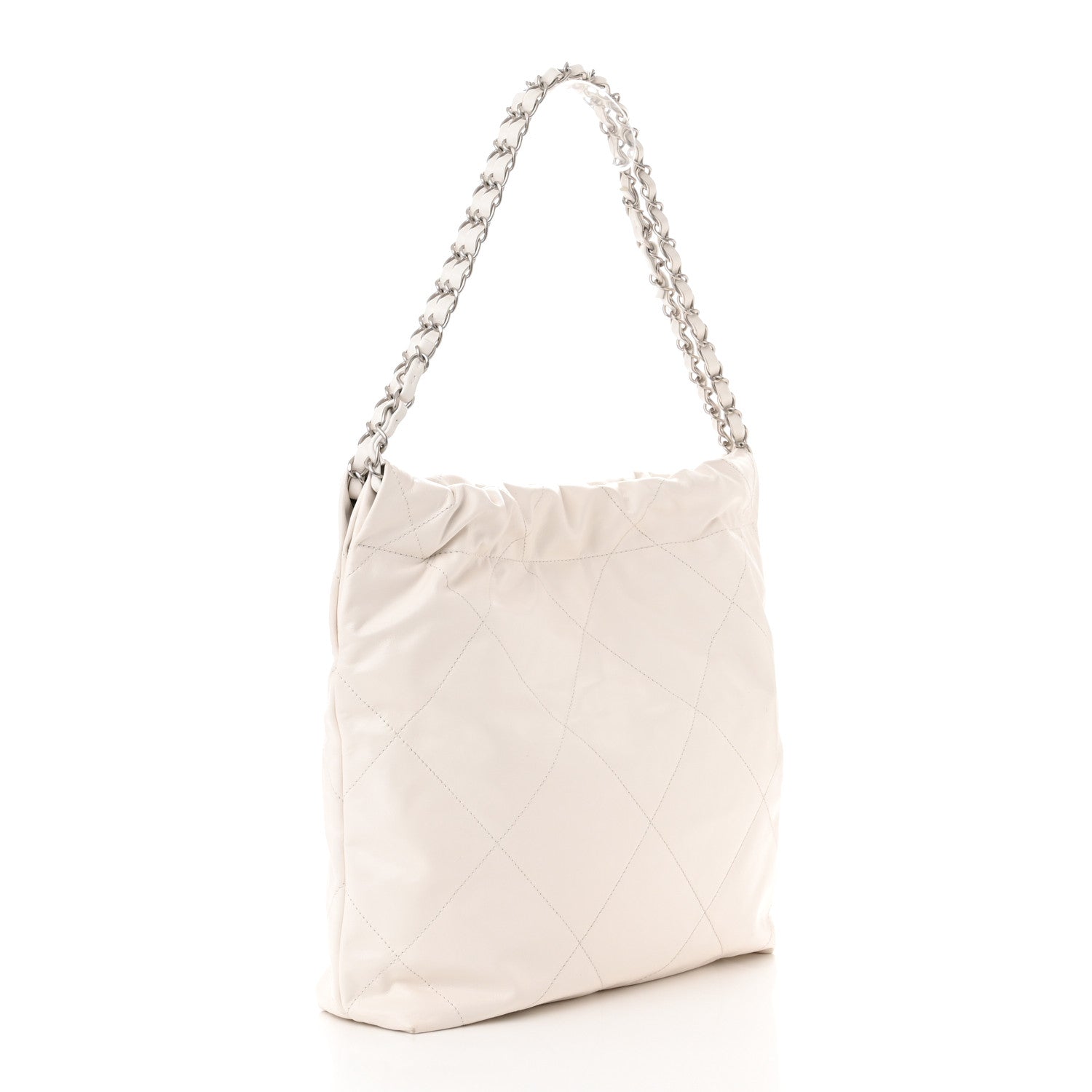 Chanel Shiny Calfskin Quilted Small Chanel 22 White 4 of 12