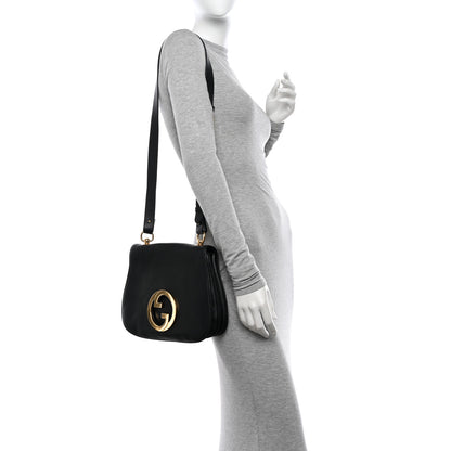 Gucci Roxy Calfskin Web Medium Blondie Shoulder Flap Bag Black 2 of 12