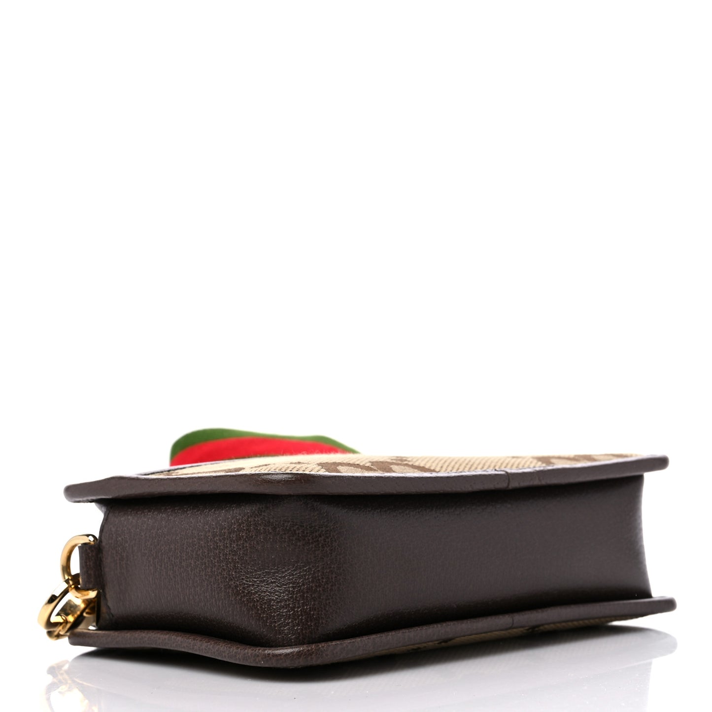 Monogram Jumbo GG Textured Dollar Calfskin Web Mini Crossbody Bag Camel Ebony New Acero