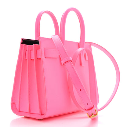 Saint Laurent Grained Calfskin Nano Sac De Jour Lipstick Fuchsia 2 of 10