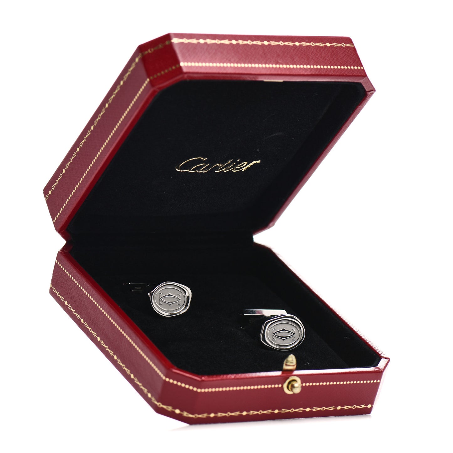 Sterling Silver Palladium Finish Wax Seal Motif Cufflinks