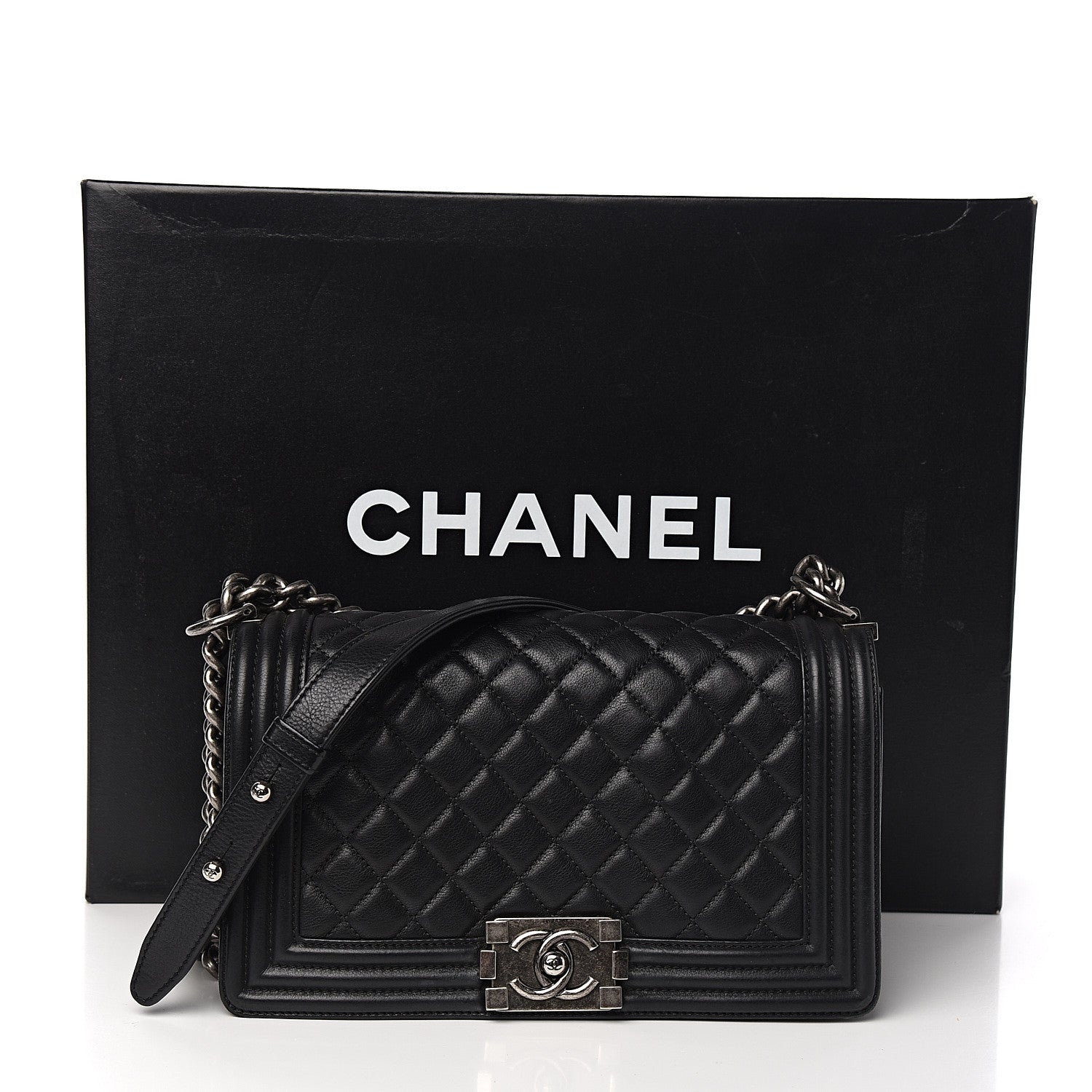 Chanel Calfskin Quilted Medium Boy Flap Black 12 of 12