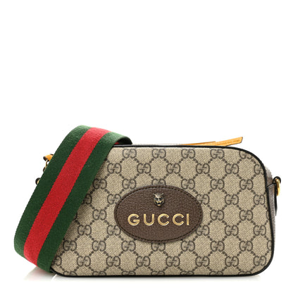 Gucci GG Supreme Monogram Web Neo Vintage Shoulder Bag Beige New Acero Crop 1 of 10