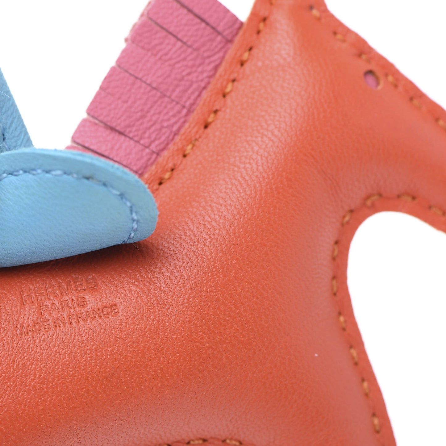 Milo Lambskin Grigri Rodeo Horse Bag Charm PM Orange Bleu Zanzibar Rose Azalee