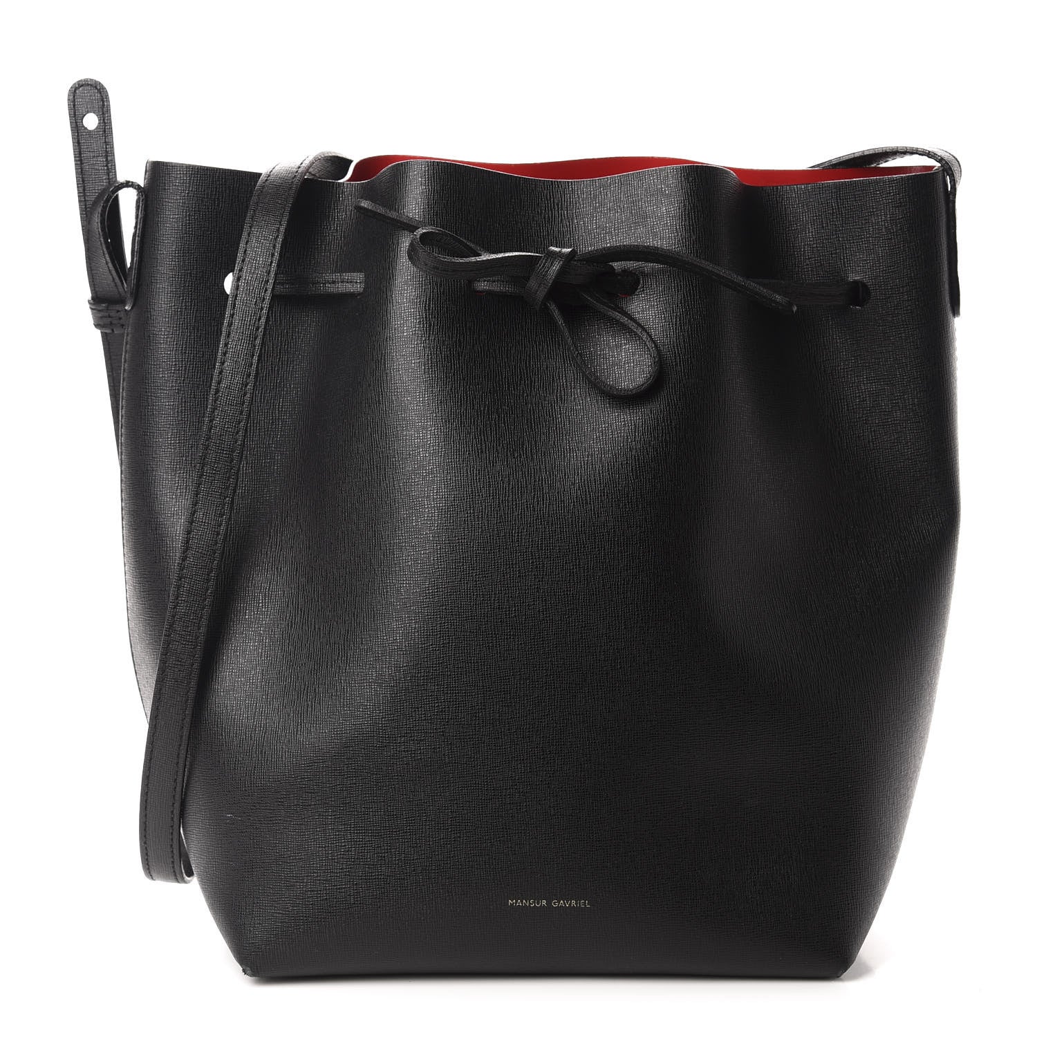 Mansur Gavriel Saffiano Bucket Bag Black Flamma 3 of 11
