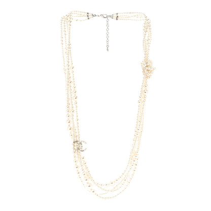 Chanel Pearl Graduated Multi Strand CC Necklace Pearly White 3 of 10