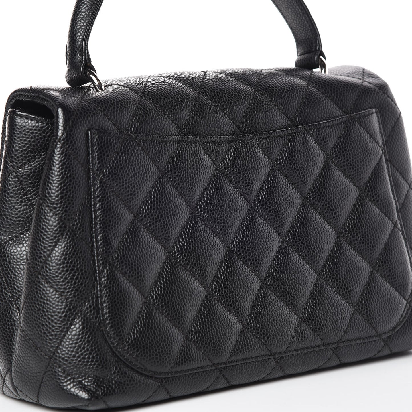 Caviar Quilted Medium Kelly Flap Bag Black