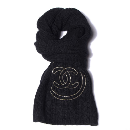 Chanel Cashmere Chain CC Scarf Black 1 of 7