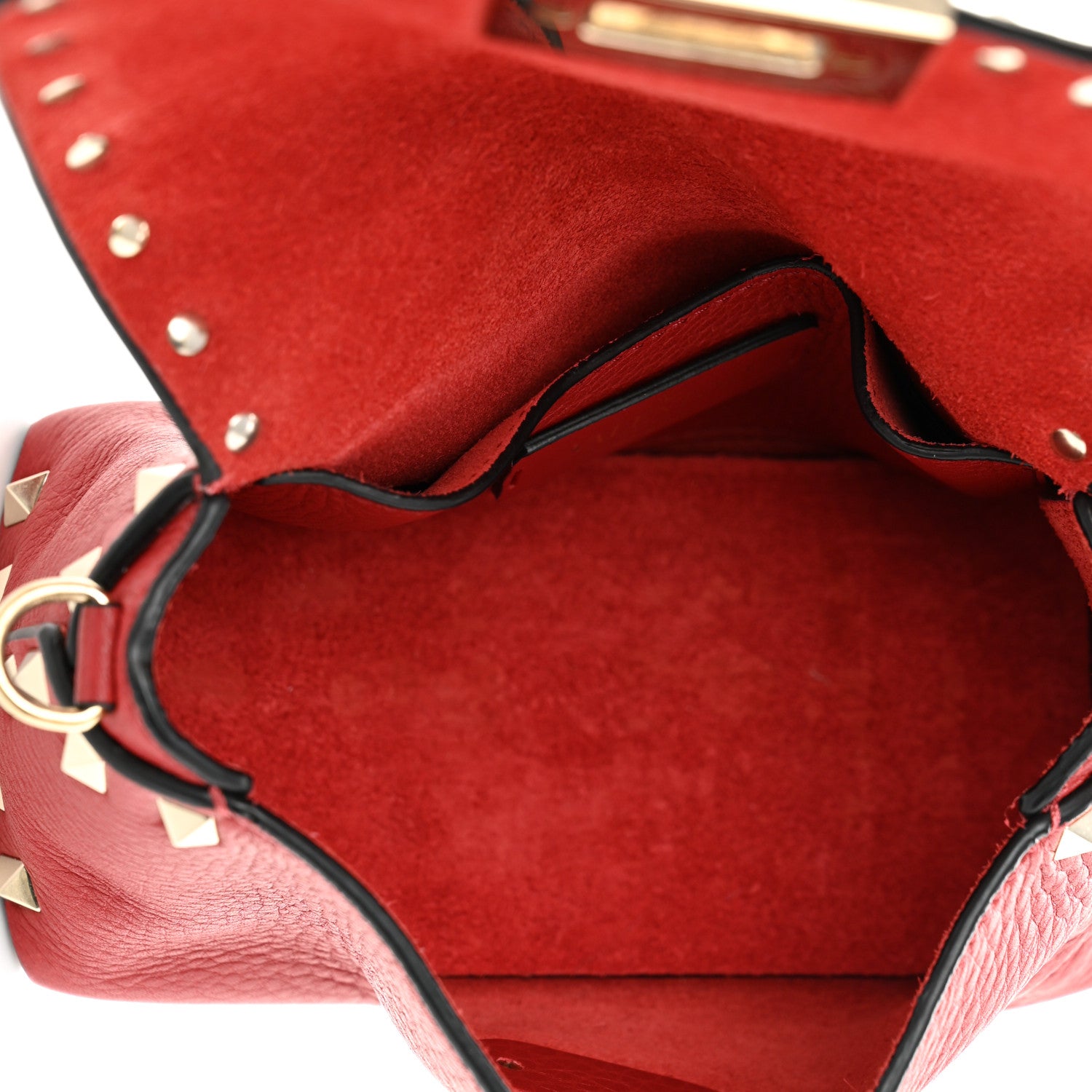 Valentino Garavani Pebbled Calfskin Mini Rockstud Crossbody Bag Rosso Valentino 5 of 9