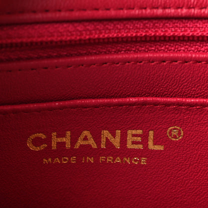 Chanel Tweed Quilted Mini Rectangular Flap Red Pink Black 6 of 10