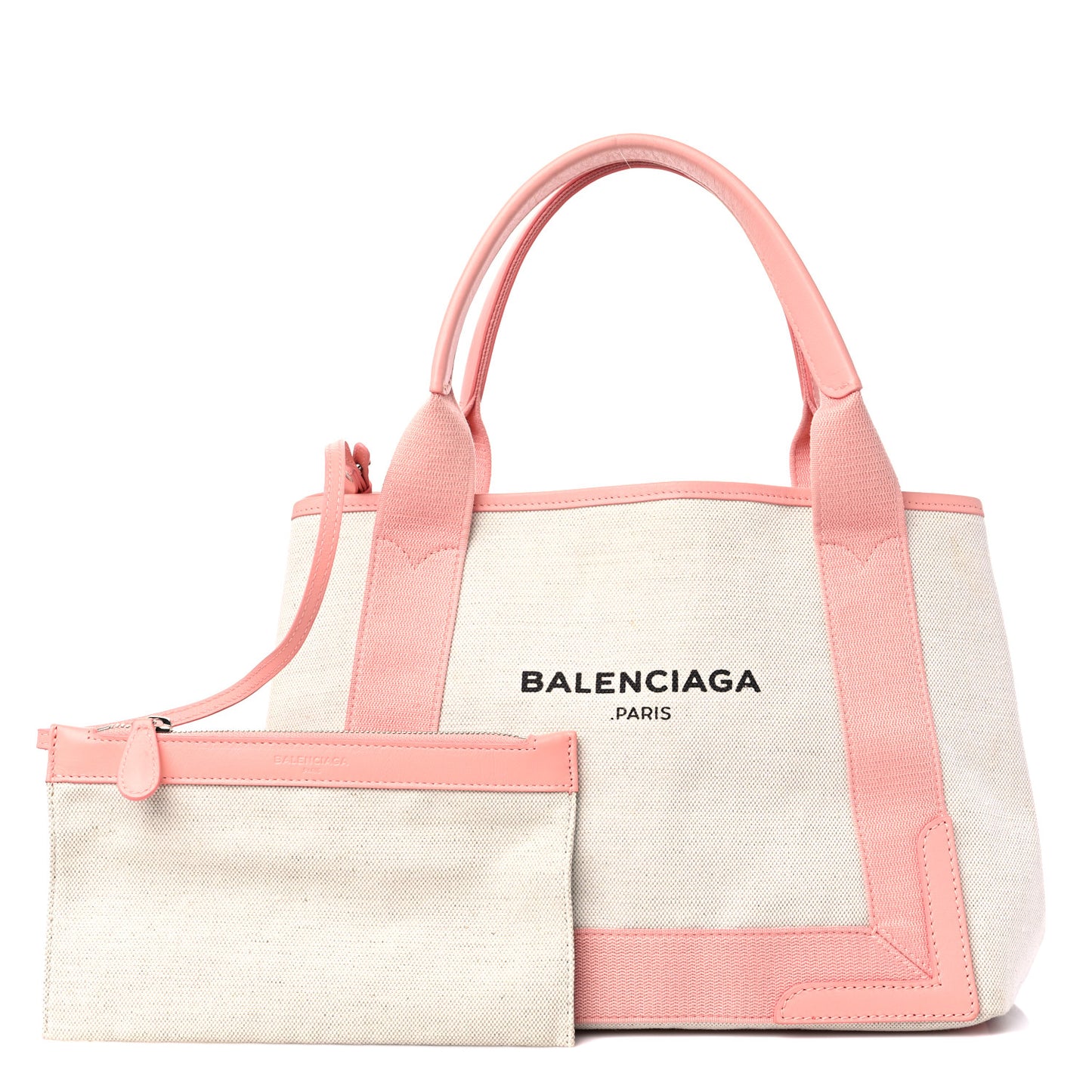 Cotton Canvas Satin Calfskin S Navy Cabas Natural Rose Ballerine
