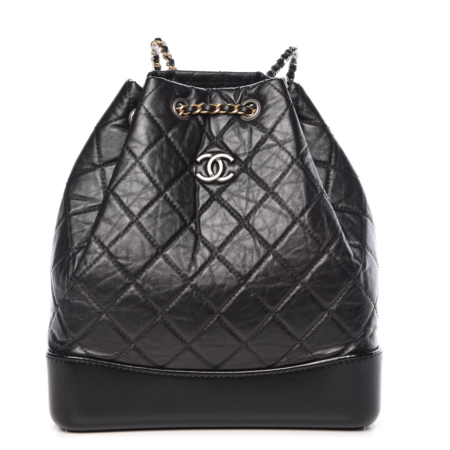 Chanel Aged Calfskin Quilted Gabrielle Backpack Black 1 of 11