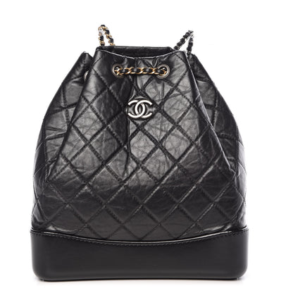 Chanel Aged Calfskin Quilted Gabrielle Backpack Black 1 of 11