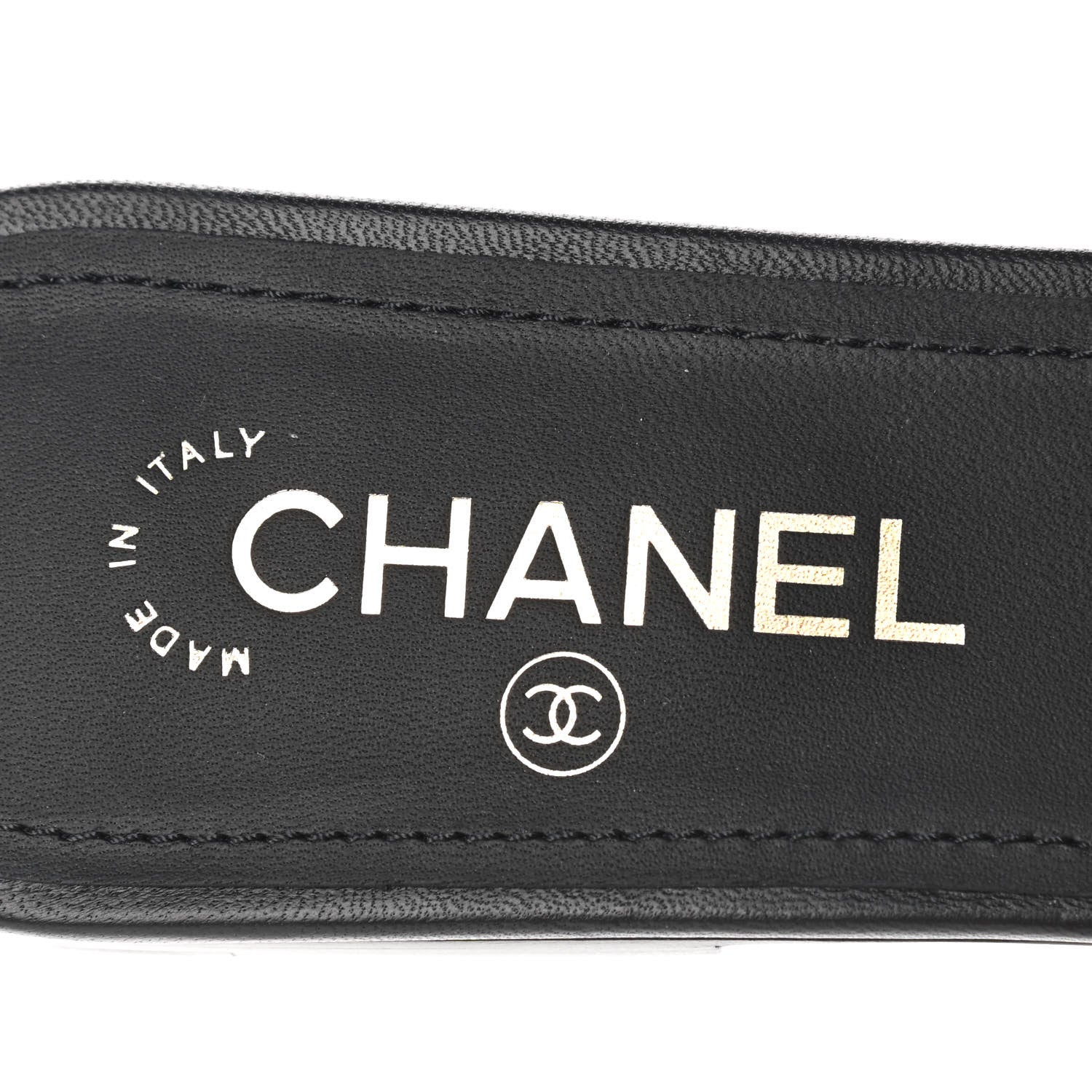 Chanel Lambskin Pearl CC Sandals 40 Black 7 of 9