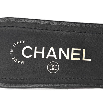 Chanel Lambskin Pearl CC Sandals 40 Black 7 of 9