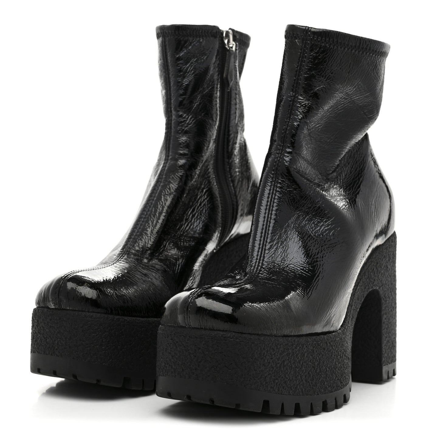 Naplak Patent Zip Lug Sole Boots 37 Black