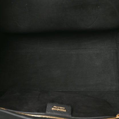 Salvatore Ferragamo Hammered Calfskin Firenze East West Tote Bag Black 5 of 10