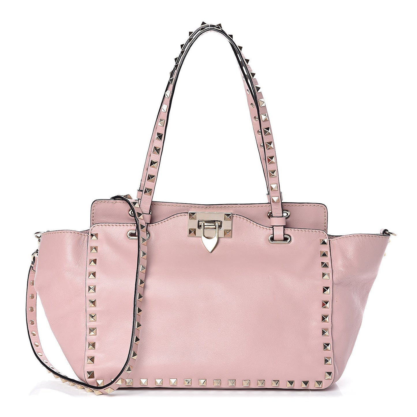 Vitello Small Rockstud Tote Pink