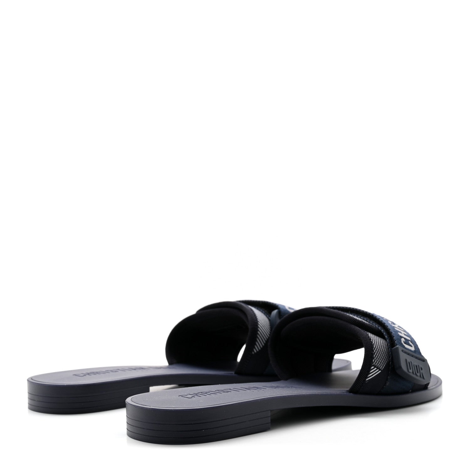 Christian Dior Technical Stretch Fabric Camouflage Dio(r)evolution Slide Sandals 38 Deep Blue 5 of 9