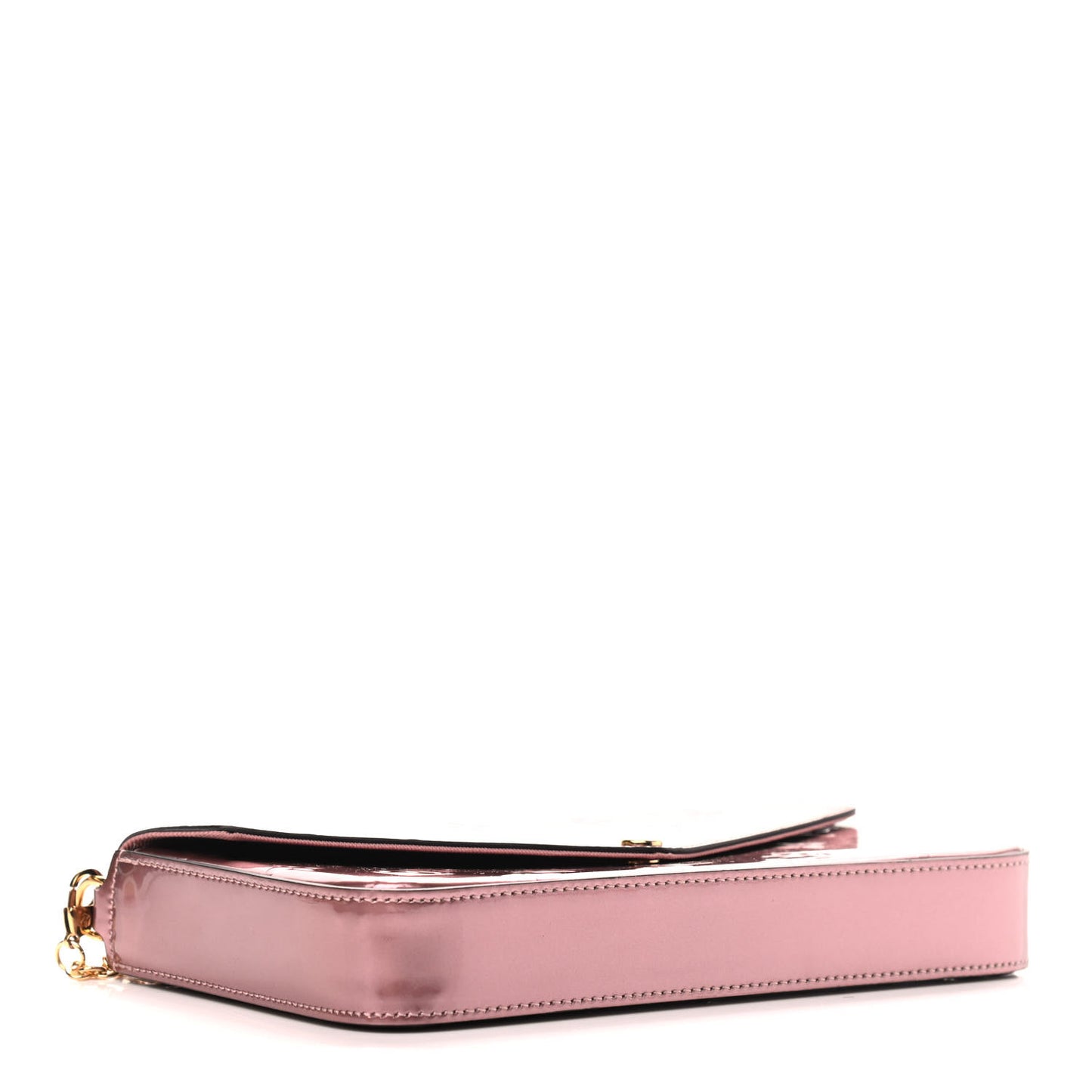 Vernis Pochette Felicie Chain Wallet Metallic Pale Pink