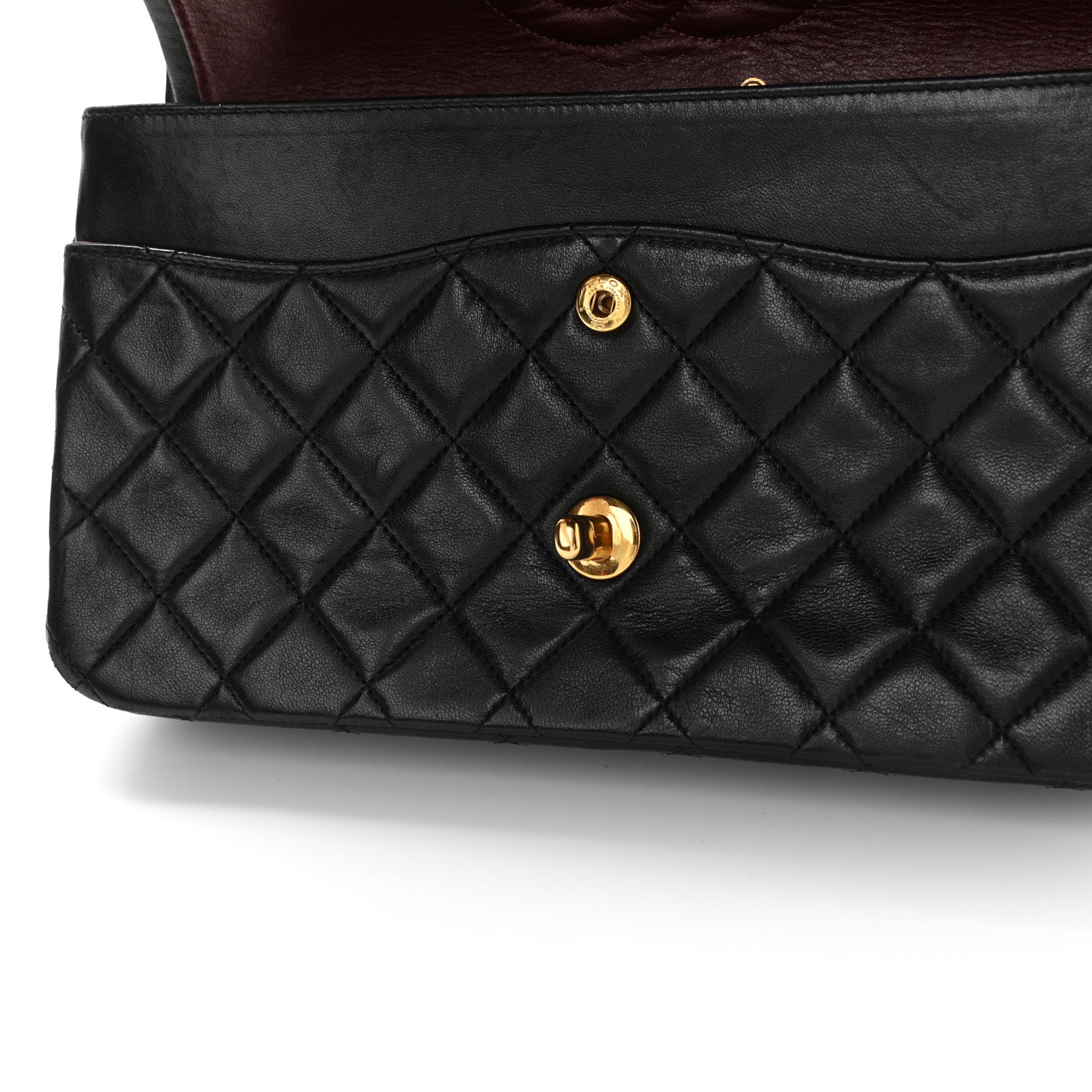 Chanel Lambskin Quilted Medium Double Flap Black 14 of 15