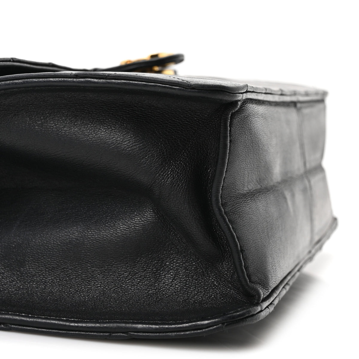 Lambskin Quilted Medium Single Flap Black