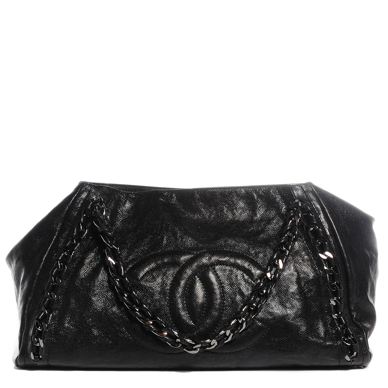 Chanel Glazed Caviar East West Modern Chain Tote Black 1 of 7