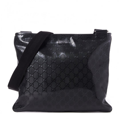 Gucci Imprime Monogram Medium Flat Messenger Bag Black 1 of 8