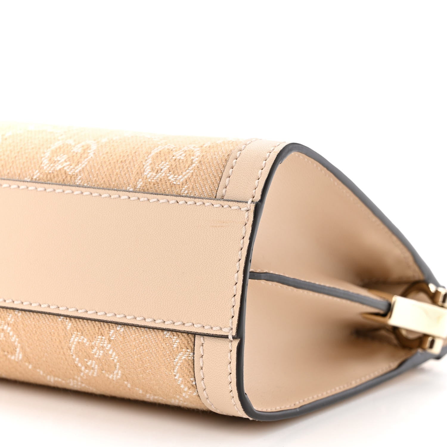 Gucci Denim Calfskin GG Monogram Small Ophidia Chain Shoulder Bag Light Beige 10 of 11