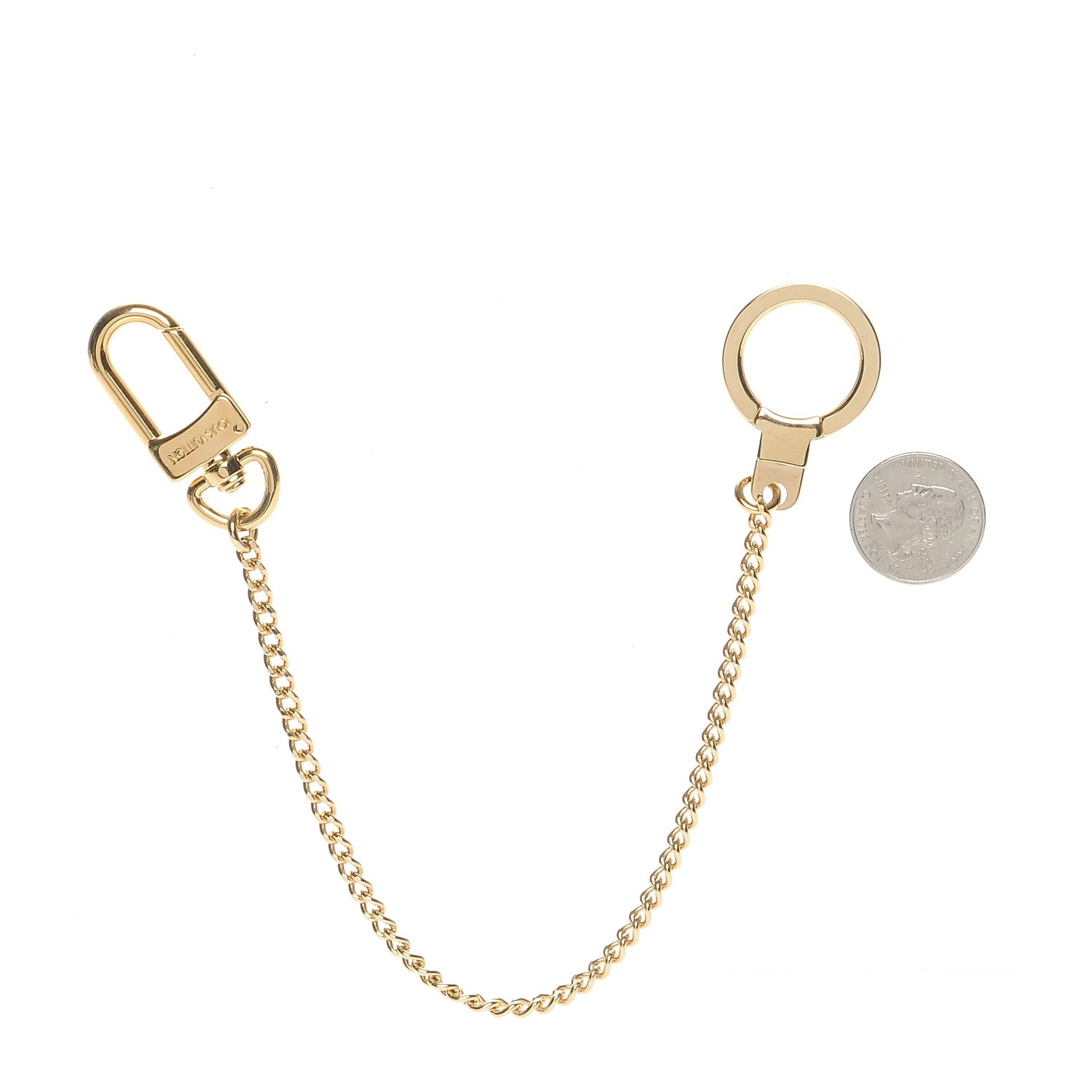 Louis Vuitton Metal Pochette Extender Key Ring Chain Gold 2 of 3